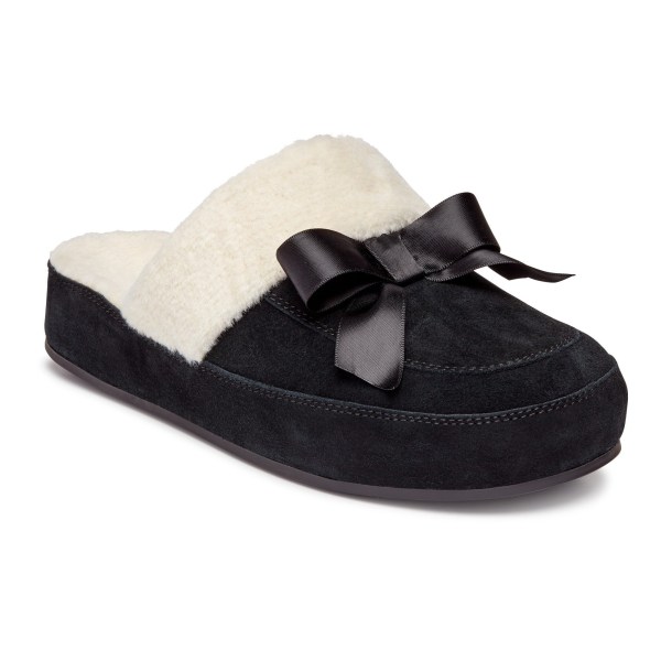Vionic Slippers Ireland - Nessie Slipper Black - Womens Shoes Ireland | AQWMV-5643